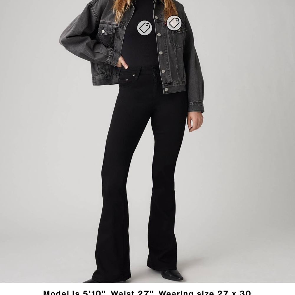 Levi's 726 flares high rise -Classic Black Denim Pants